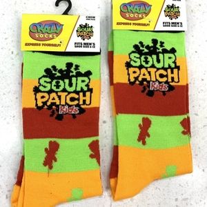 Crazy Socks Men's Fun Socks Sour Patch Kids Candy Novelty Crew Socks
